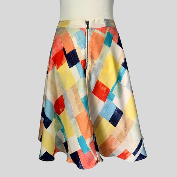 Alice + Olivia 100% Silk Patterned Skirt Size 6 - Picture 3 of 7